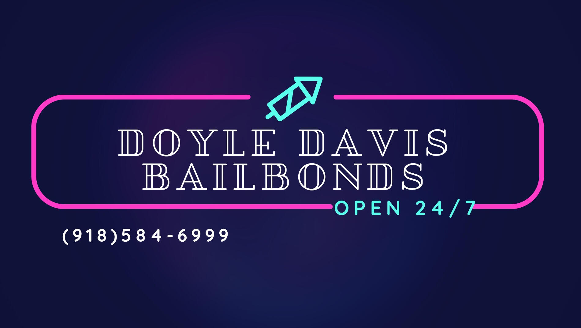 Neon sign with company name, phone number, and Open 24/7.